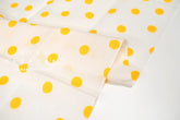Shokunin Collection Hand-printed Chusen Japanese Tenugui Kazetsumugi Fabric - Polka Dots 47 yellow - panel